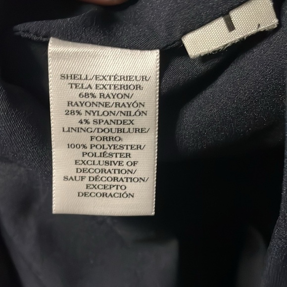 Ann Taylor Navy with Gold Floral Beaded Embellishment Straight Pencil Skirt 0P - Picture 5 of 8